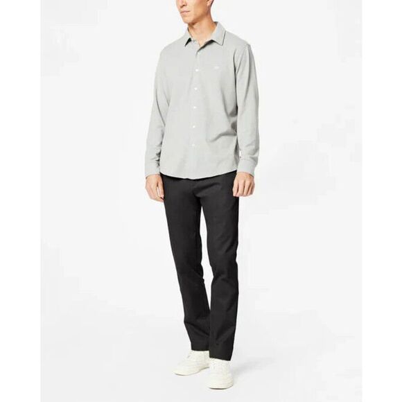 Dockers Signature Khakis 594070004 Pant Men Black Cotton Slim Fit Stretch MCWW51 - Picture 1 of 9
